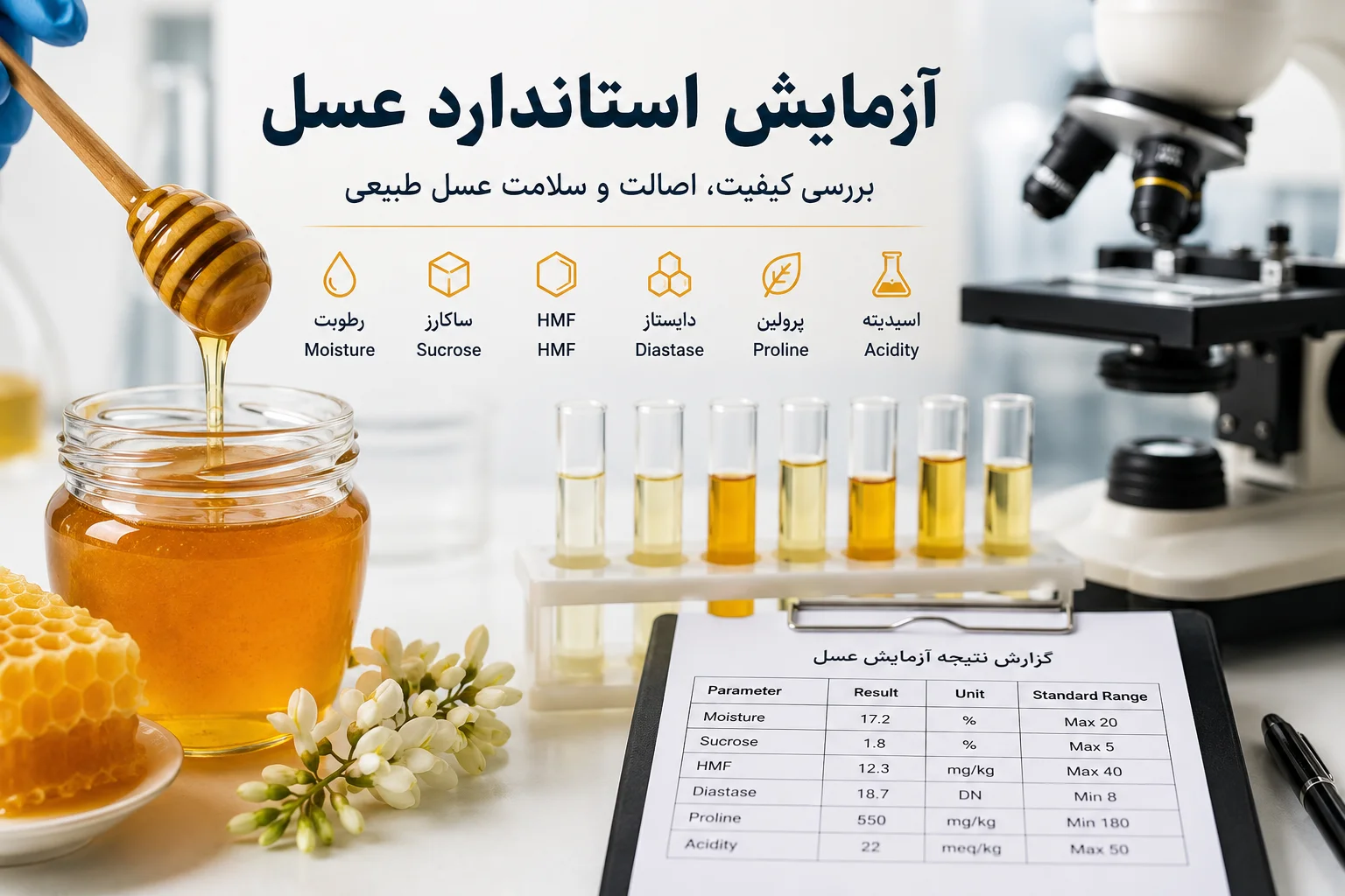 آزمایش استاندارد عسل