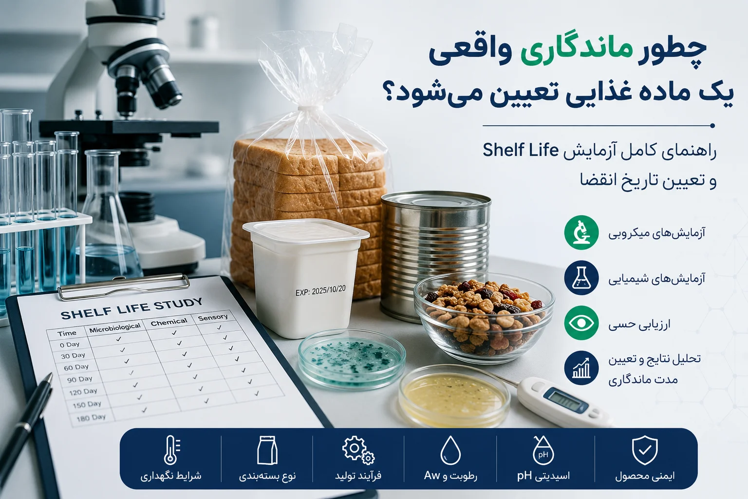 تعیین ماندگاری مواد غذایی